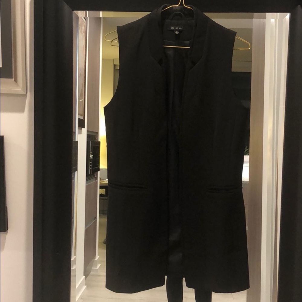 Black tuxedo style vest